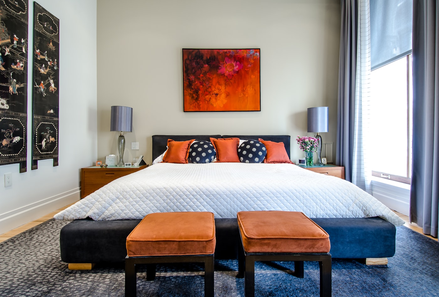 A bright, comfortable furnished private bedroom
