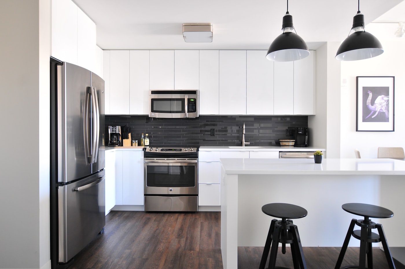 Modern shared kitchen with island